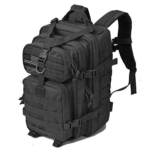 unp REEBOW GEAR Military Tactical Backpack Large Army 3 Day Assault Pack Molle Bug Bag Backpacks Rucksacks for Outdoor Sport Hiking Camping Hunting 40L Black XC