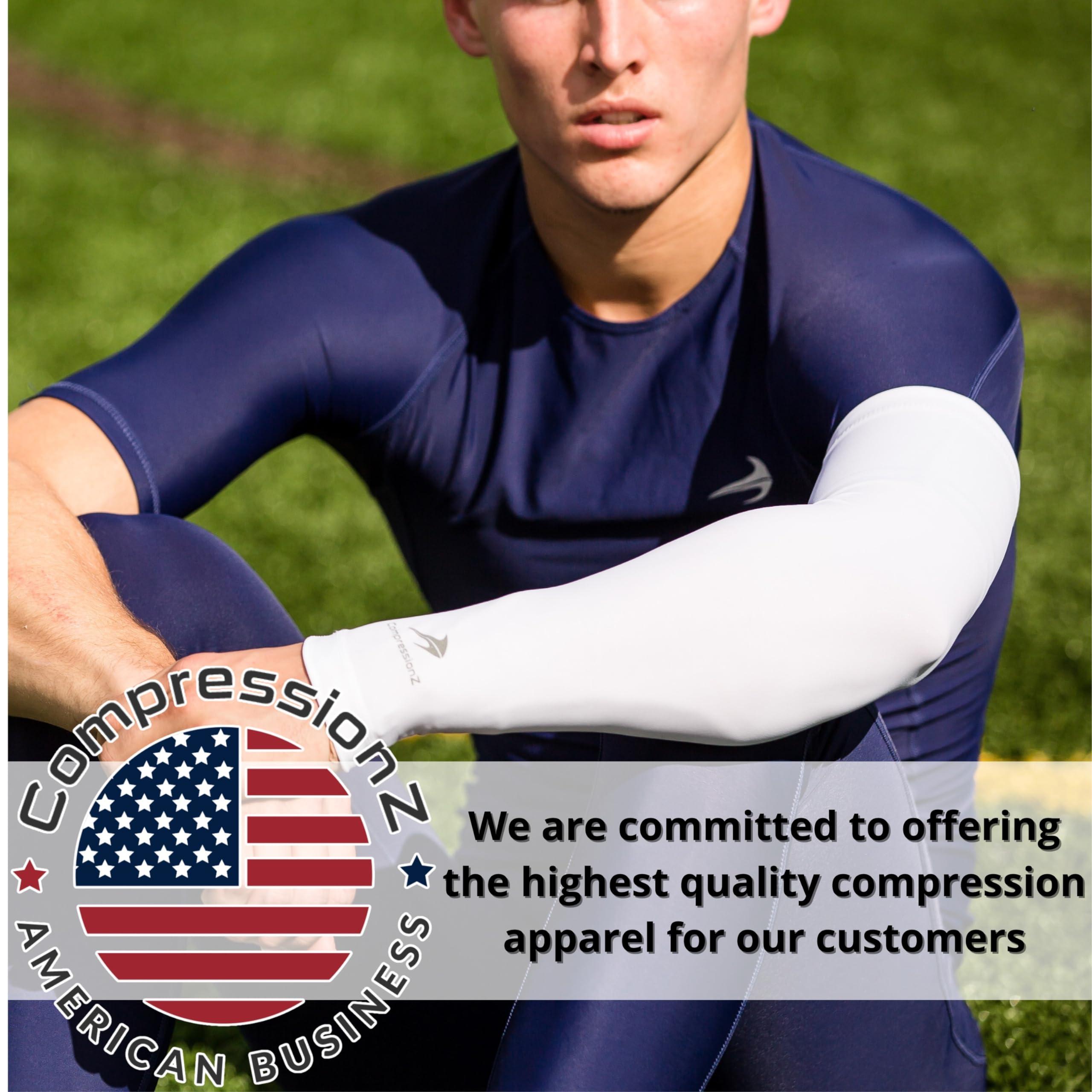 CompressionZ Compression Arm Sleeves for Kids Cooling, Football, Basketball, Golf, UV Sun