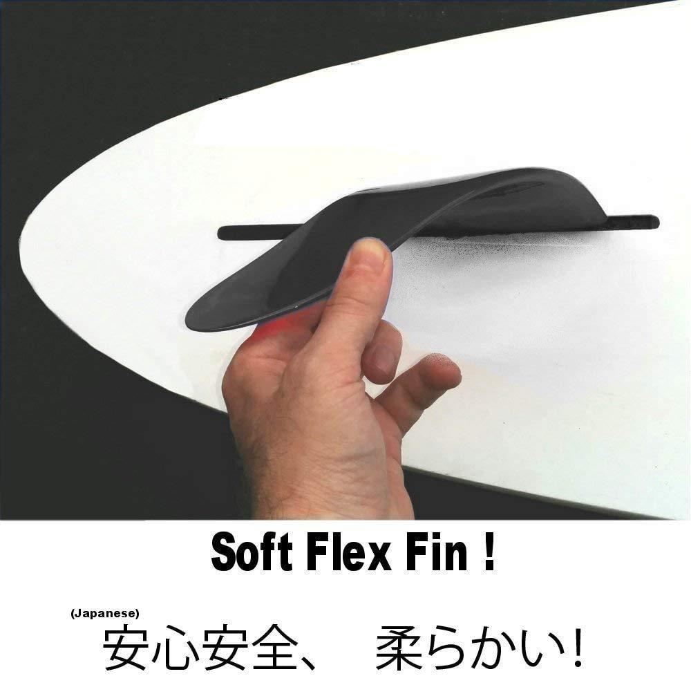 saruSURF saruSURF 8\" US box center fin Safety Flex Soft replacement for longboard SUP Stand up Paddleboard River Surf Whitewater airSUP AIR7 (Black)