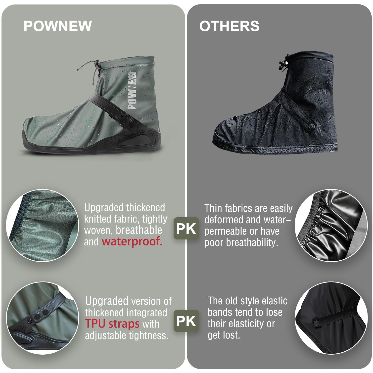 POWNEW POWNEW Waterproof Rain Shoe Covers for Men and Women(XL-X Lage)