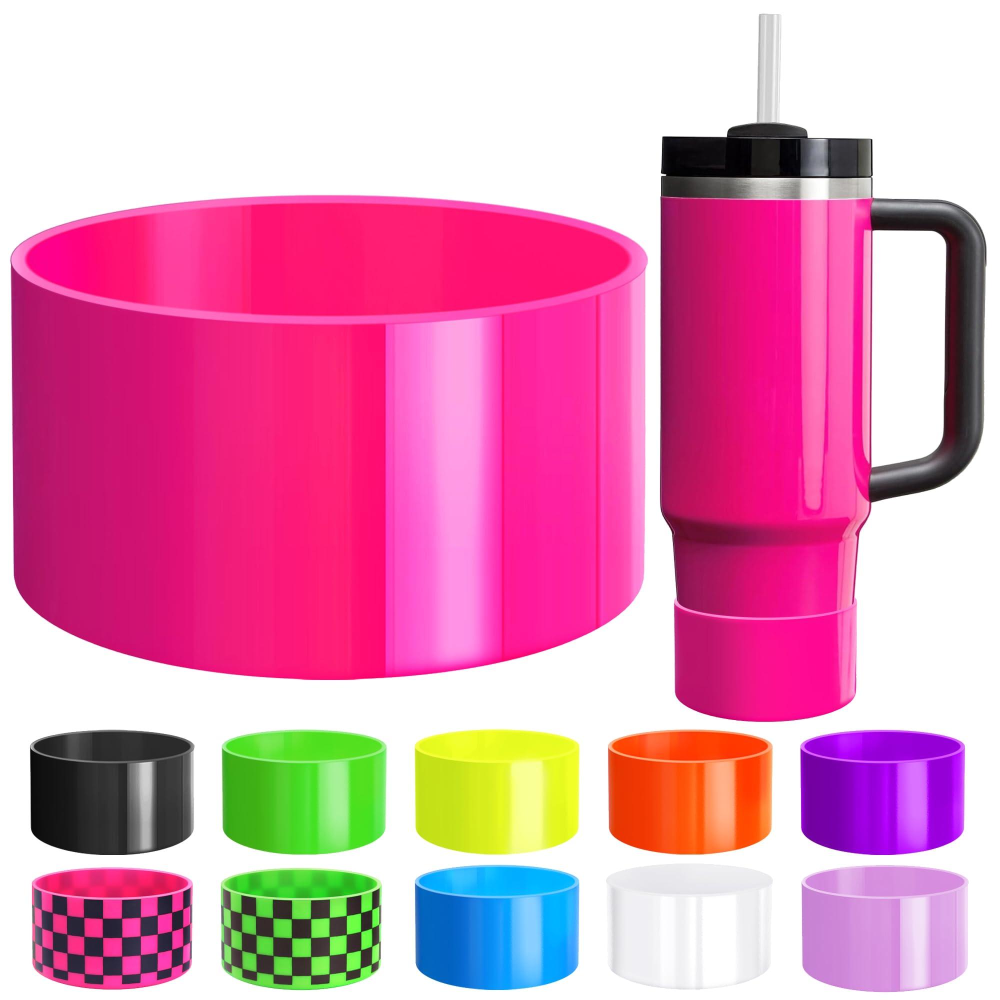 NBOOCUP Neon Protective Silicone Boot for Stanley Cup 20-40oz, Hydro Flask 12-24oz & Simple Modern 20-40oz, Antislip Sleeve Cover Neon for More Tumblers & Water Bottles with 2.8-2.95" Base, Electric Pink