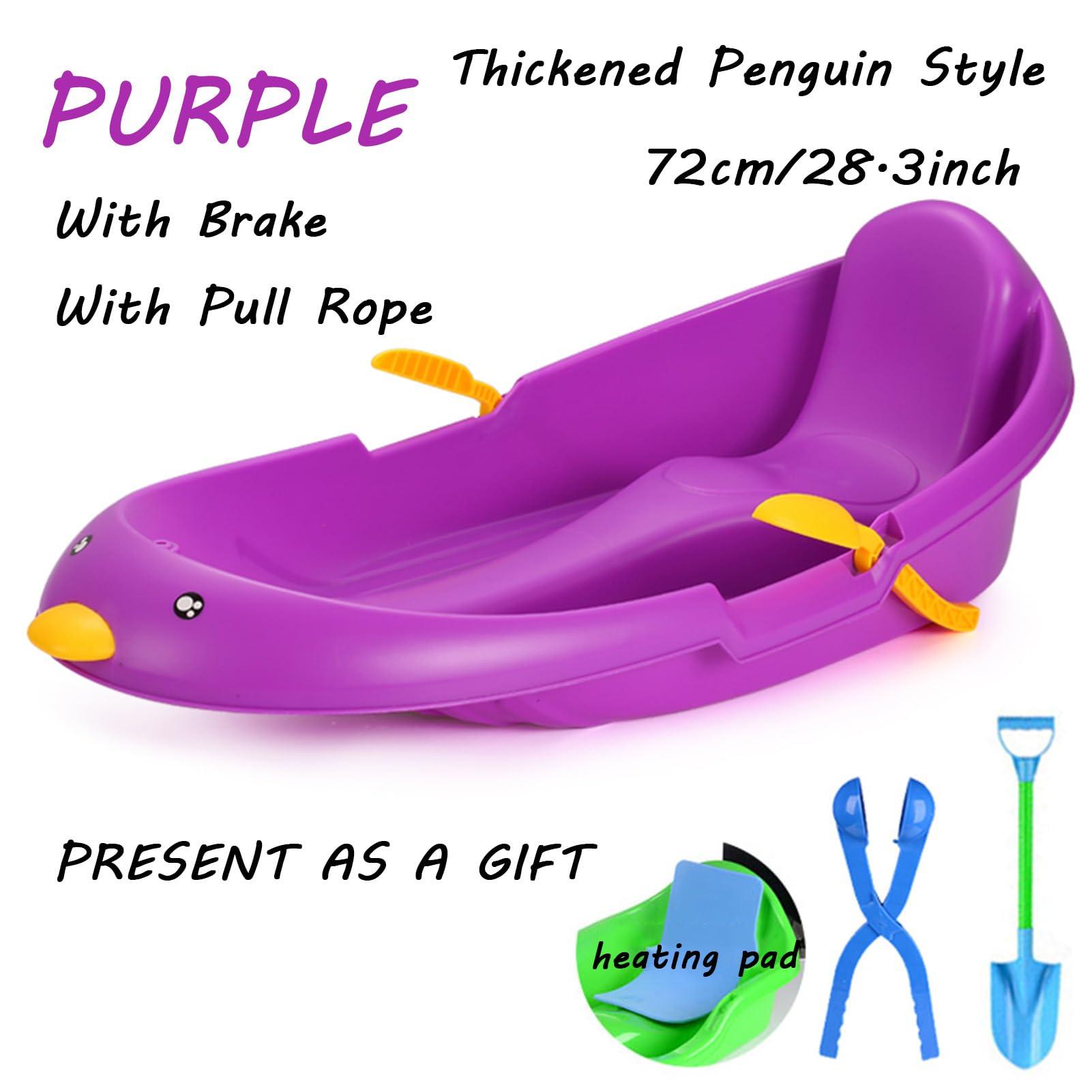 TUOYIBO Thickened Wear-Resistant Sledge, Children's Snowboard Sledge, Adult Sledge with Backrest, Winter Snow Sleds