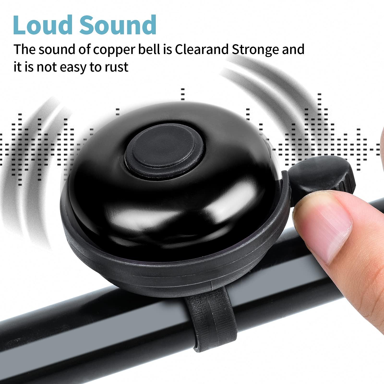 Xthuge Xthuge Classic Bike Bell, Aluminum Bicycle Bell, Loud Crisp Clear Sound Bicycle Bike Bell for Adults Kids(Black-Right Hand Use)