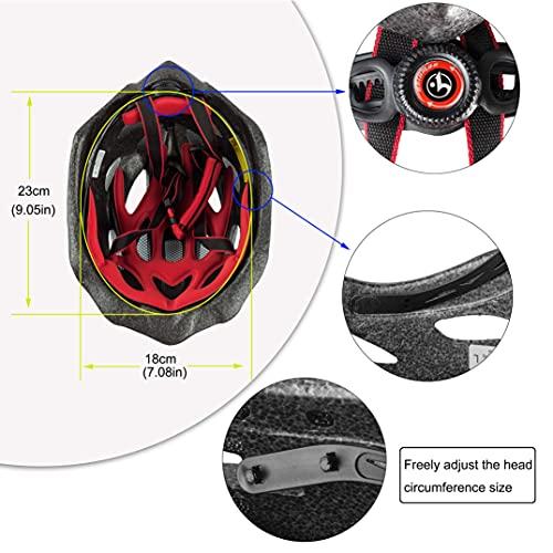 Basecamp Basecamp Bike Helmet for Men Women with LED Safety Light Removable Sun Visor Lightweight Bicycle Helmet Adjustable Breathable Mountain & Road Cycling Helmets for Adult (BC-10)