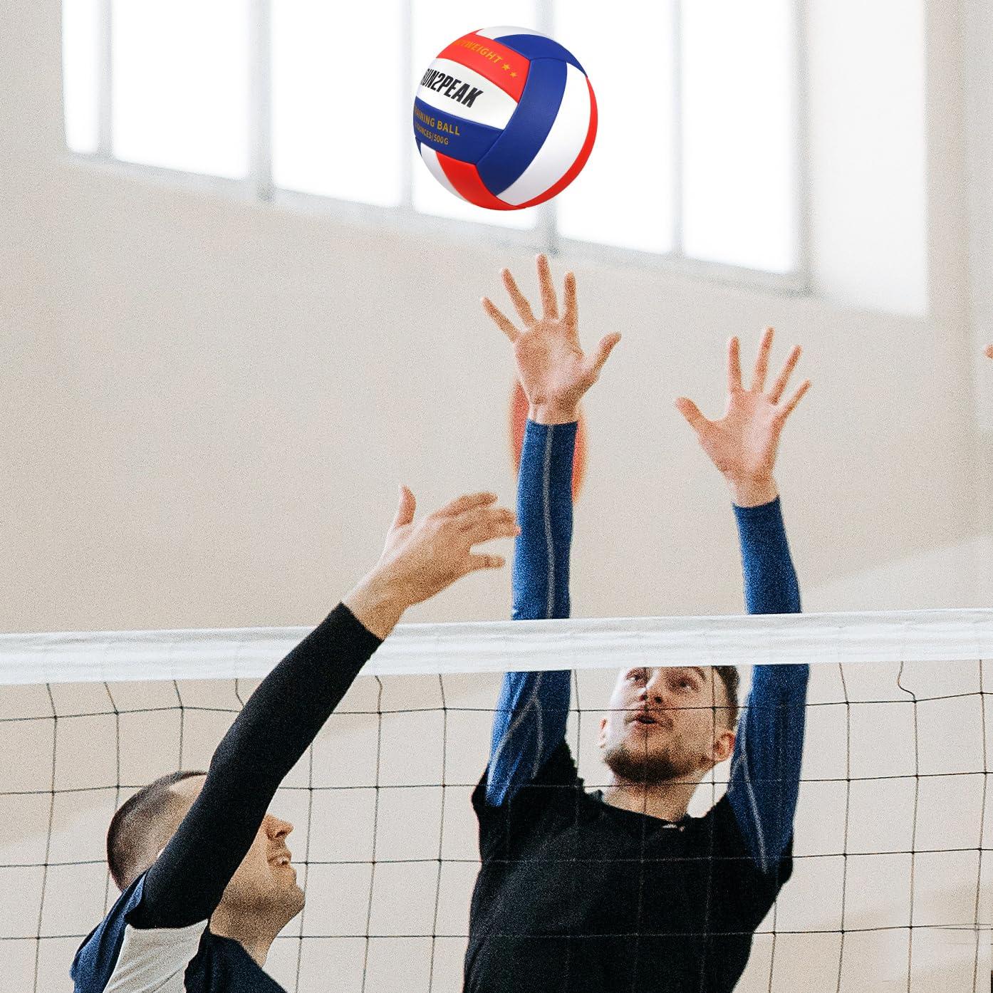 RUN2PEAK RUN2PEAK Heavy Weight Volleyball Setter Training Ball 1.1 Lbs/ 500 G Official Size 5 Volleyballs PU Practice Volley Balls for Indoor Rebounder Equipment Setters Weighted Volleyball Setting Trainer