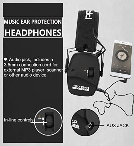 PROHEAR PROHEAR Digital Electronic Shooting Ear Protection Muffs with GEP02 Gel Ear Pads, Hunting Sound Amplification Earmuffs, NRR 23dB Low Profile Hearing Protection for Gun Range - Black