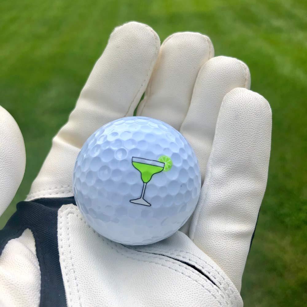 Golfdotz Golfdotz - Golf Ball Markers, Unique Golf Ball Stamps and Golf Ball Stickers for Marking Golf Balls, Durable Golf Ball Decals, Golf Accessories for Men and Women, Margarita Time (18 Count)