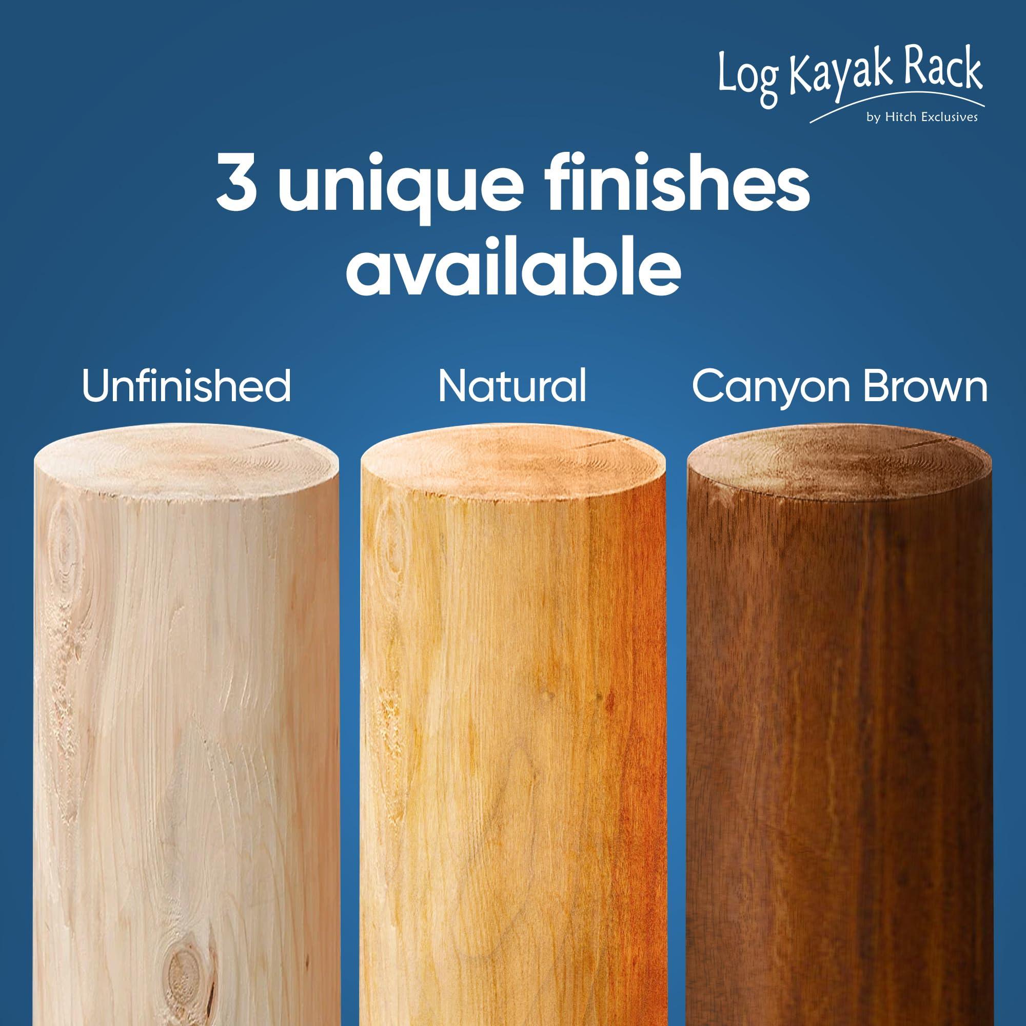 Log Kayak Rack Log Kayak Rack - 4-Place Kayak/Canoe Rack, Freestanding Kayak Storage Rack, Kayak Racks for Outdoor Storage, SUP or Canoe Storage Rack - Unfinished