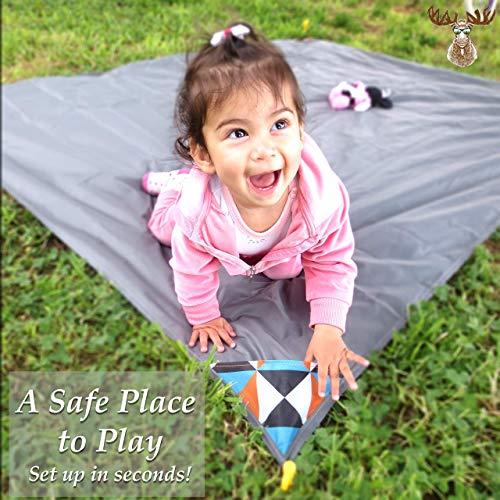 TheCozy Adventures Outdoor Picnic Blanket - Compact, Lightweight, Sand Proof Pocket Blanket Best Mat for The Beach, Hiking, Travel, Camping, Festivals with Pockets, Loops, Stakes, Carabiner (Camouflage lattice)