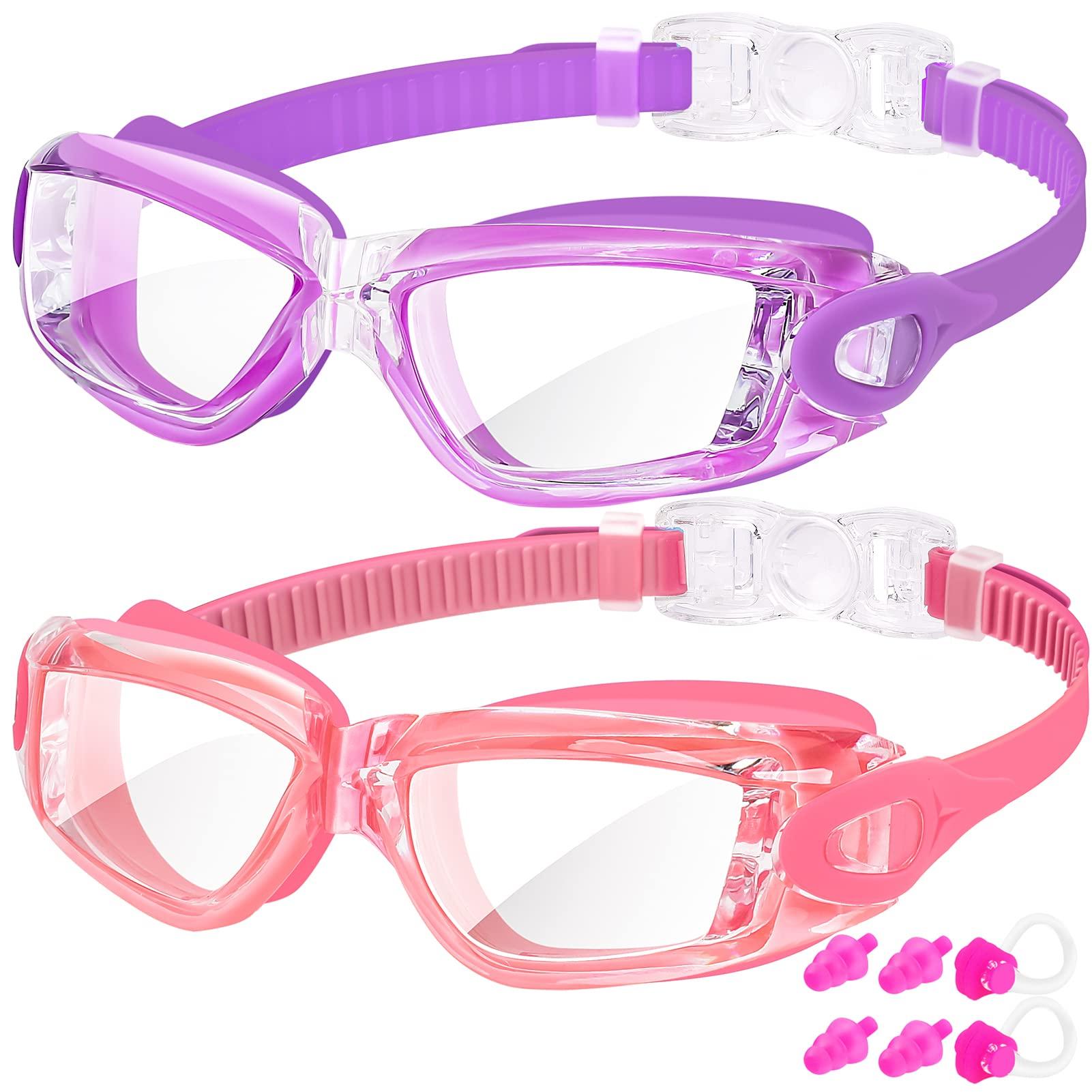EasYoung EasYoung Kids Swim Goggles, 2-Pack Swimming Goggles for Child Teens Boys Girls 4-16, Waterproof Swim Pool Goggles