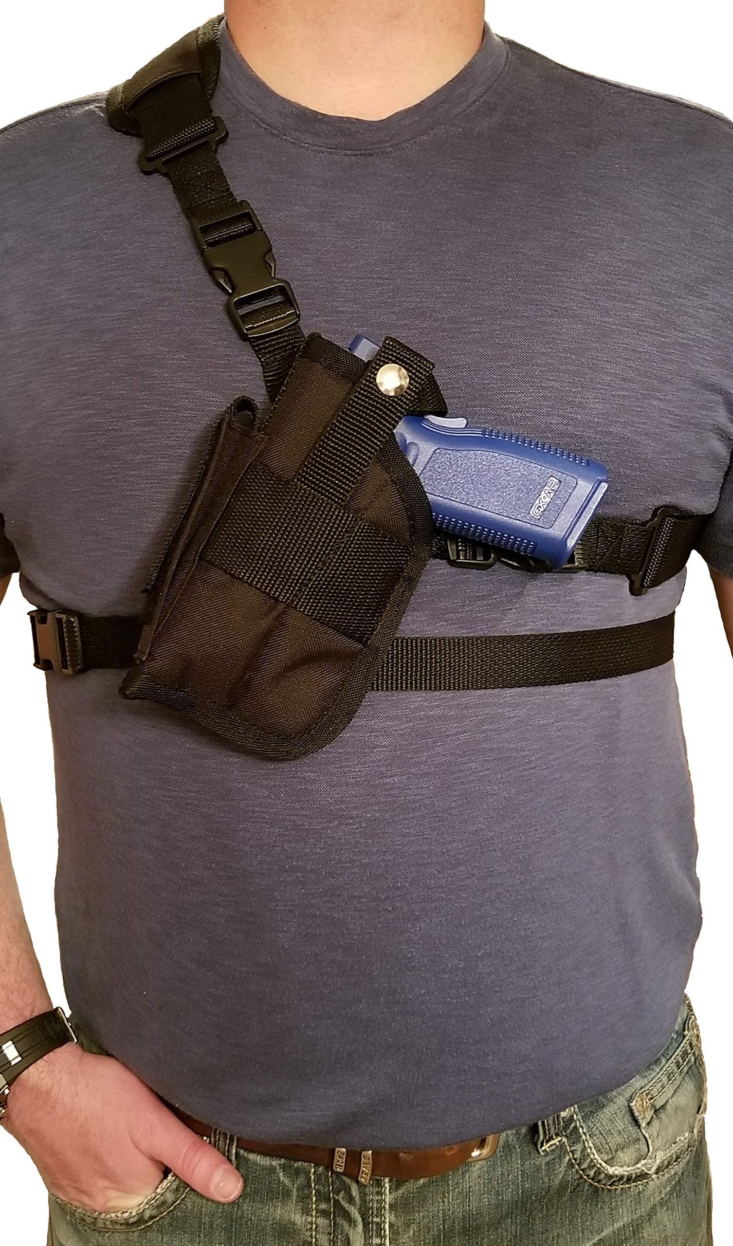 Silverhorse Holsters Silverhorse Holsters Chest/Shoulder Gun Holster | Fits Glock 26 27 29 30 33 36 39 with a Laser and 3" - 3.9" Barrel and Other Similar Sized Guns (Left)
