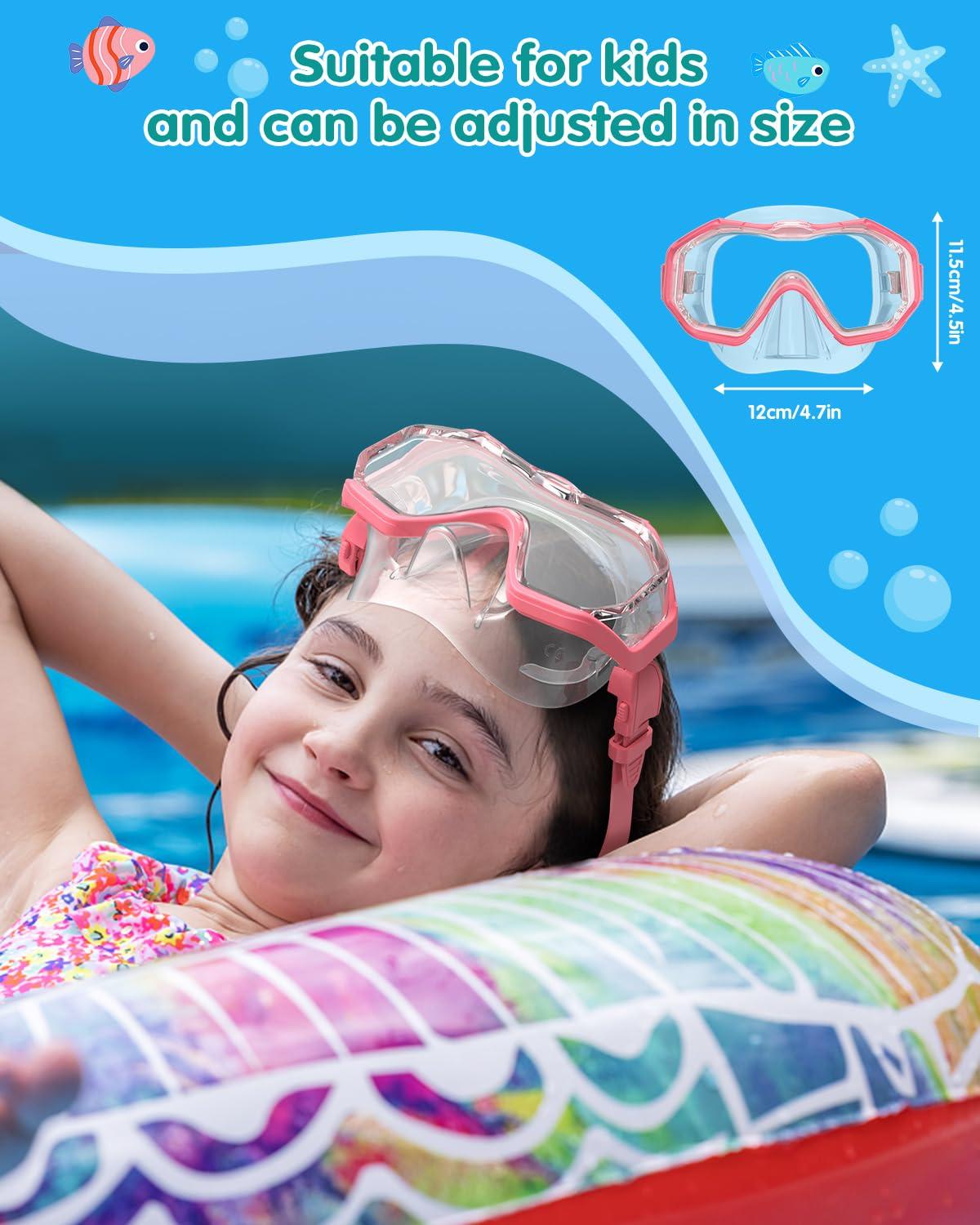 W WSTOO W WSTOO Swim Goggles with Nose Cover,Latest HD 3-Window Wide Vision Lens Snorkel Mask Anti-Fog Anti-Leak for Adults Youth and Kids Swimming Snorkeling Diving