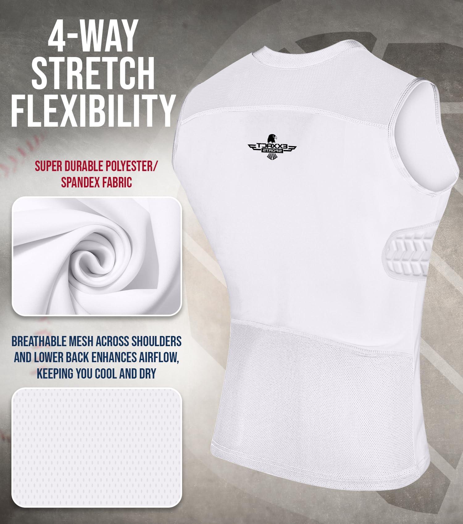 Exxact Sports Exxact Sports Youth Baseball Chest Protector, Sternum Chest Guard, Baseball Chest Protector Youth Softball Chest Protector Girls Youth (Chest & Rib Protector, YL)