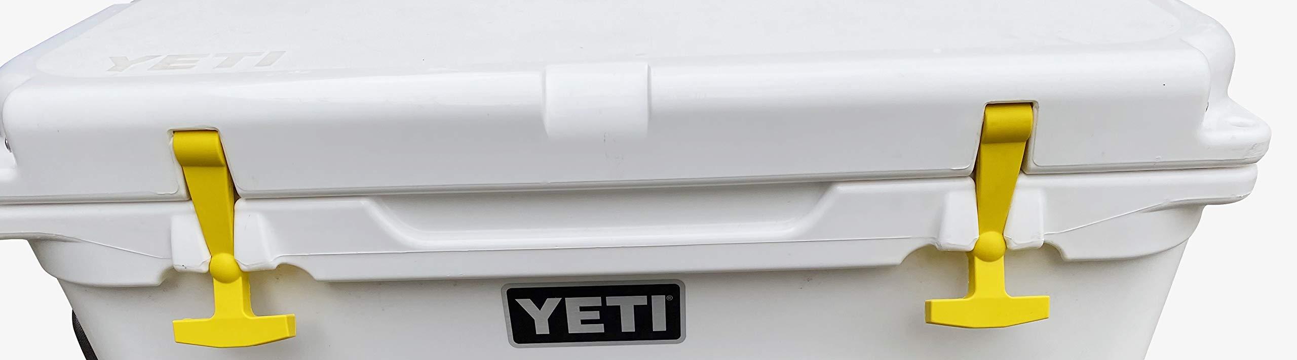 BEAST COOLER ACCESSORIES 2-Pack Replacement Lid Latches Compatible With Yeti and RTIC Hard Coolers, Designed and Manufactured - Larger, Ergonomically Improved Design That Fits all Yeti Tundra Coolers (Yellow)