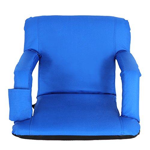 LEMY LEMY 5 Reclining Positions Adjustable Stadium Seat for Bleachers Portable Water Resistant Stadium Chair with Back/Arms/Cushion for Outdoor or Indoor(2 PCS, Blue)