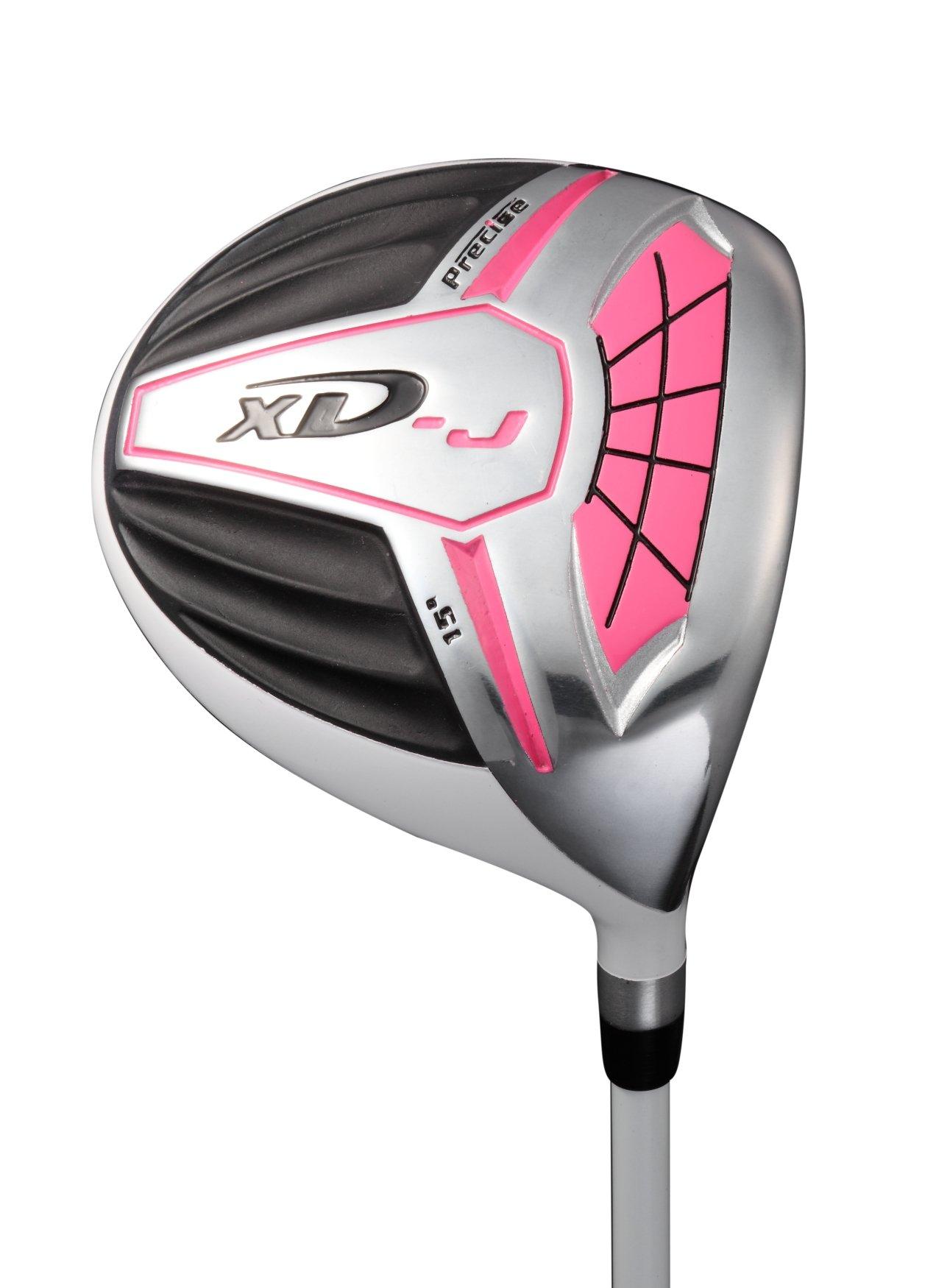 Precise Precise XD-J Junior Complete Golf Club Set for Children Kids - 3 Age Groups Boys & Girls - Right Hand & Left Hand! (Pink Ages 9-12, Left Hand)