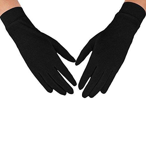 MAYMII MAYMII Women\'s 100% Pure Mulberry Silk Gloves Liner Glove Inner Ski Bike Cycle Gloves for Driving, Fashion, Sun and Cold Protection (Black)