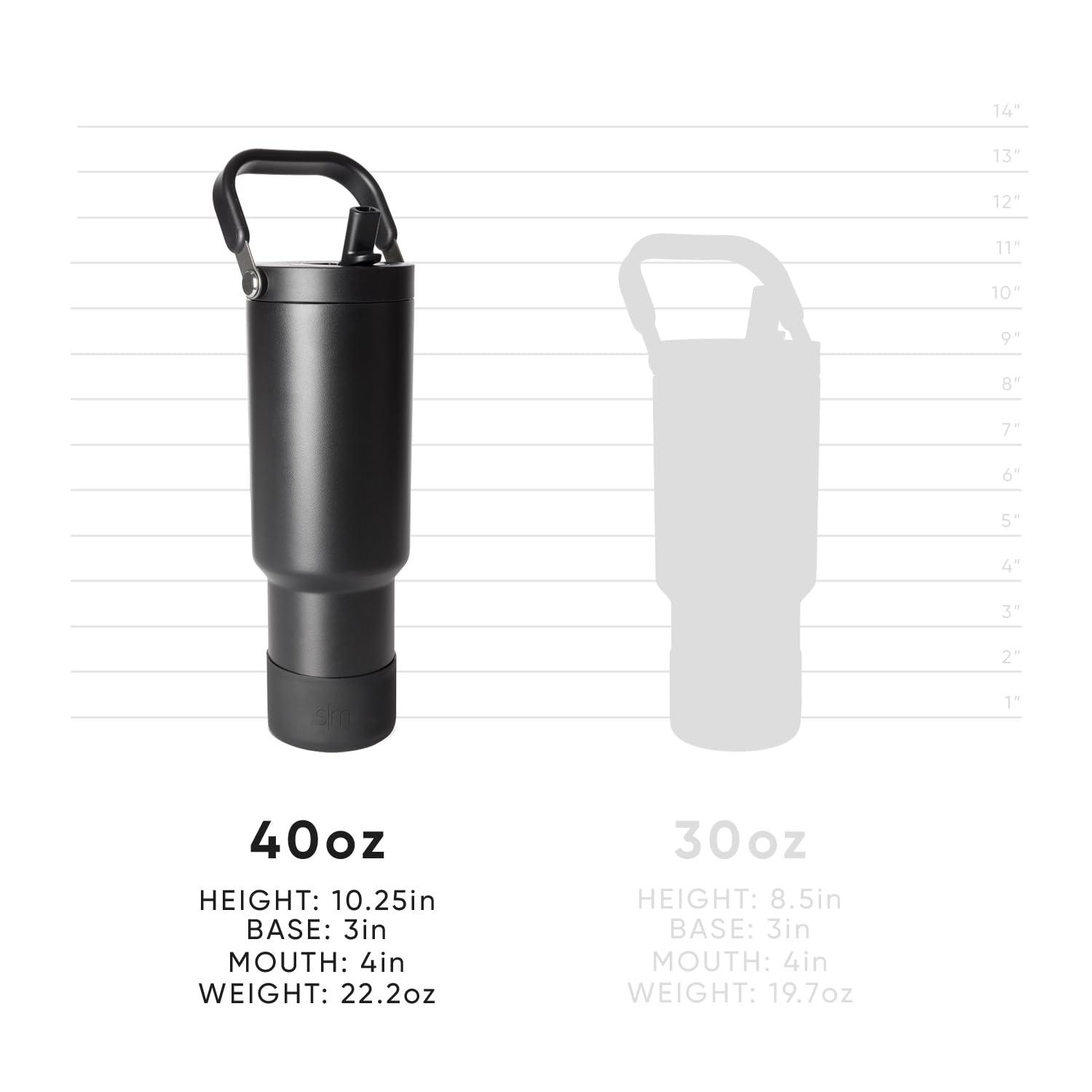 Simple Modern Simple Modern Trek Pivot | 40oz Flip Straw Tumbler with Handle | Water Bottle & Boot | Interchangeable Straw & Chug Lids | Insulated Stainless Steel Jug | Gym Sports Outdoors | Winter White