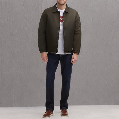 Levi's Levi's Men's Retro Coaches Jacket, Olive Sherpa Lined, Small