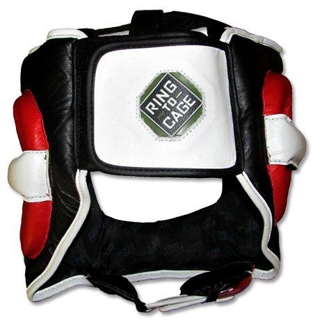 Ring to Cage Deluxe Full Face GelTech Sparring Headgear for Boxing, Muay Thai, MMA, Kickboxing (Regular, Black/Red)