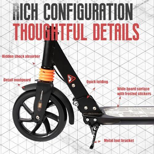 GLDDFDG GLDDFDG Scooter for Adults and Teens- Adjustable Height, Kids Scooter, Folding Scooter, Teens & Adults, Lightweight, Aluminum,Indoor and Outdoor Scooters for Children 6-12 Years Old