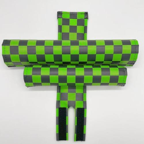 Flite Classic Checkers BMX Pad Sets by Flite Red and Yellow 1.5\" top Tube Diameter