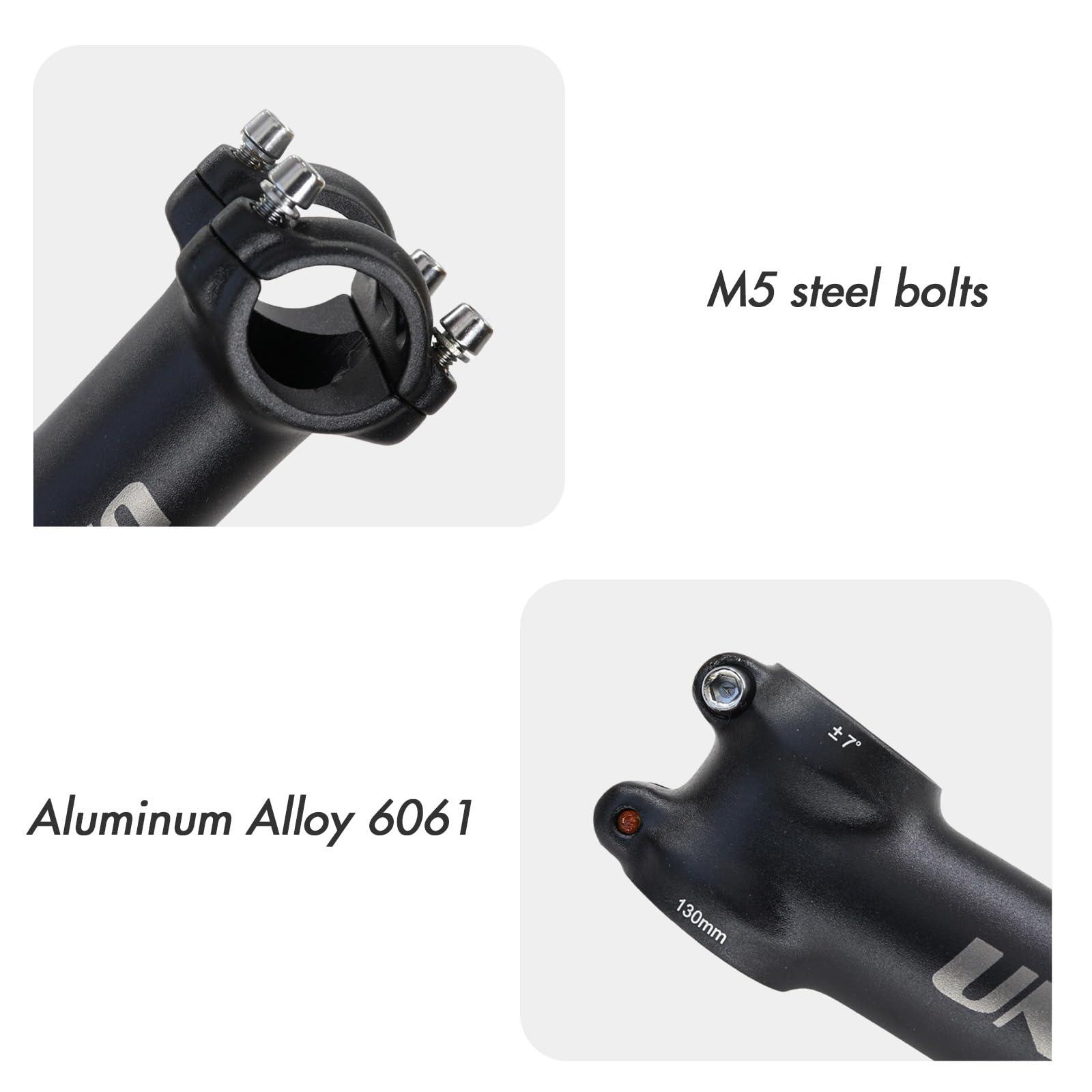 DJC Components DJC Stem Bike Ultralight 7 Degree 17 Degree 35 Degree MTB Road Stem Balance Bike for Fork 28.6 25.4MM 60-130MM Mountain MTB Bicycle Kalloy Matte Black/Glossy Silver (1# Matte Black, 35 Degree-90mm)
