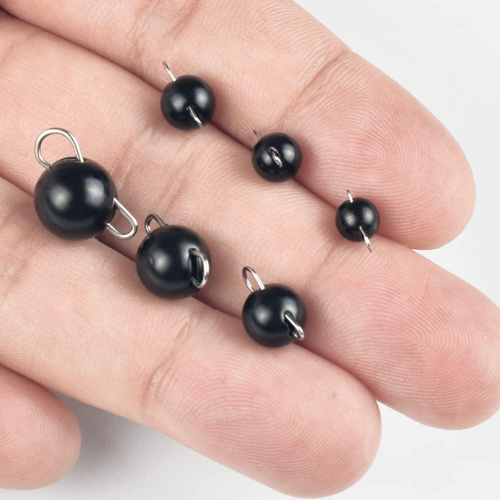 MUUNN MUUNN 10Pcs Tungsten Cheburashka Weights Fishing Sinkers, 1~30g Tungsten Cannonball Jig Head Fishing Weights Tungsten Cheb Rig Weights, Black(3.0g)