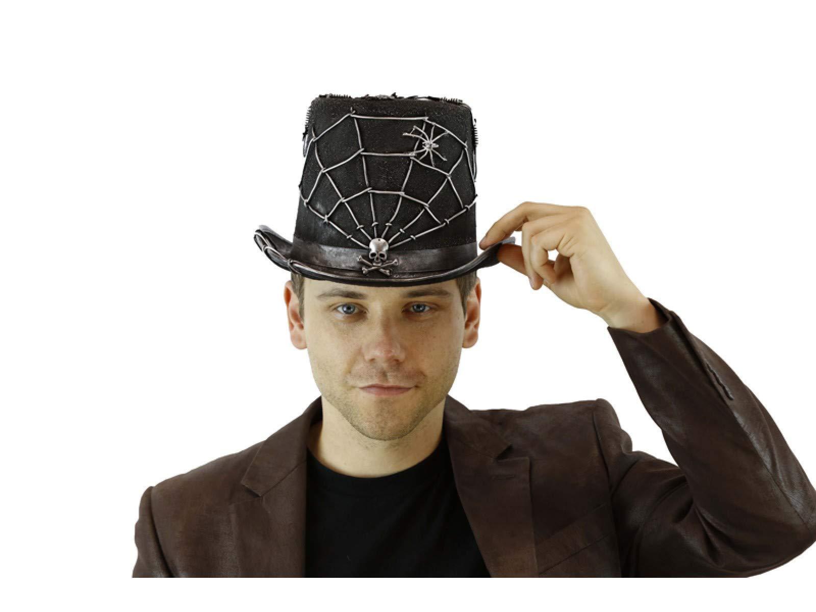 STORM BUY Steampunk mad Hatter Mad Scientist Top Hat for Women Halloween Costume Cosplay Party (Spider Silver)