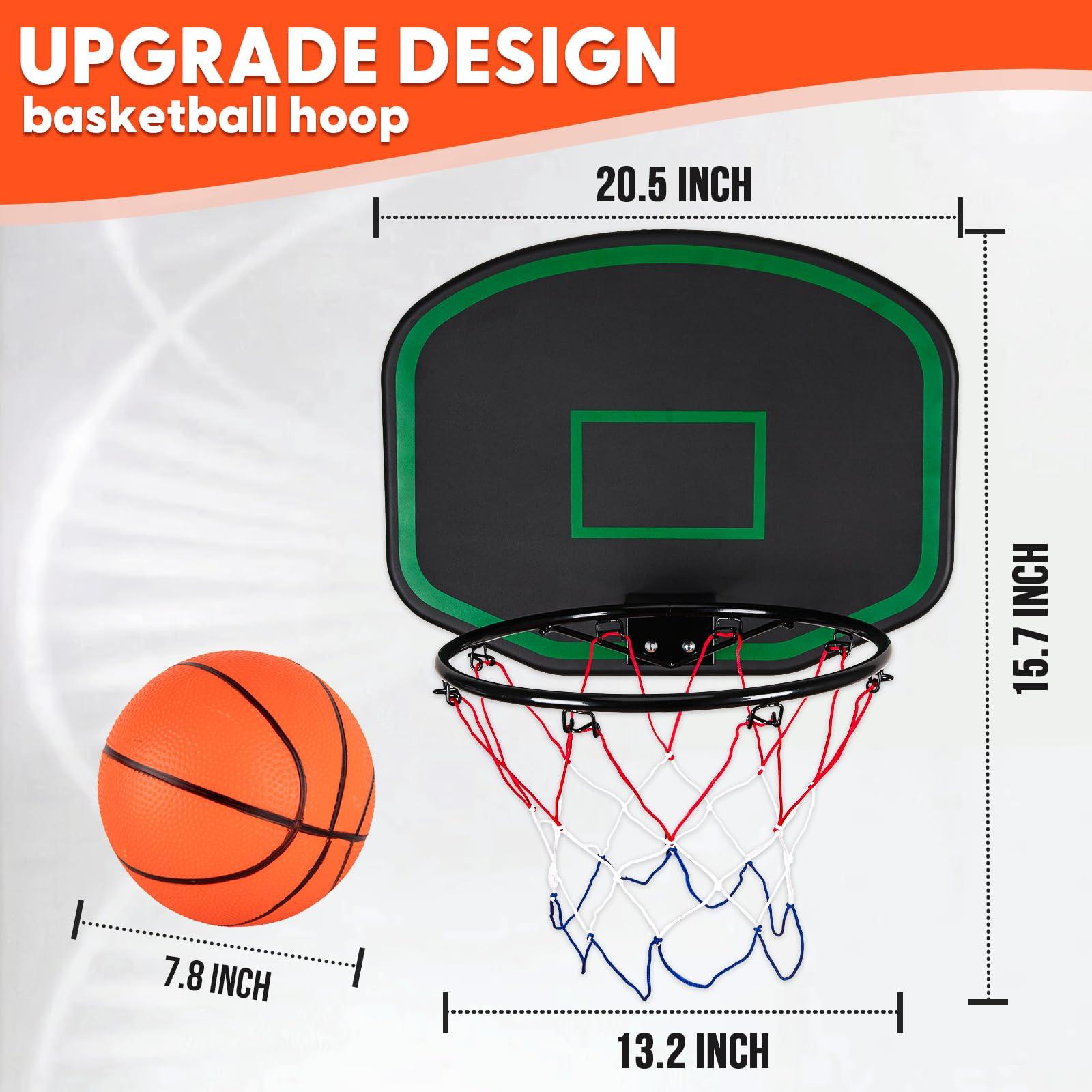 LuckySlycyc LuckySlycyc Trampoline Basketball Hoop,Basketball Hoop for Trampoline Outdoor 8-15FT Trampoline,with Pump and 2 Mini Basketball, Easy to Install(Fit for Straight Pole Only-0.71 inch), Green