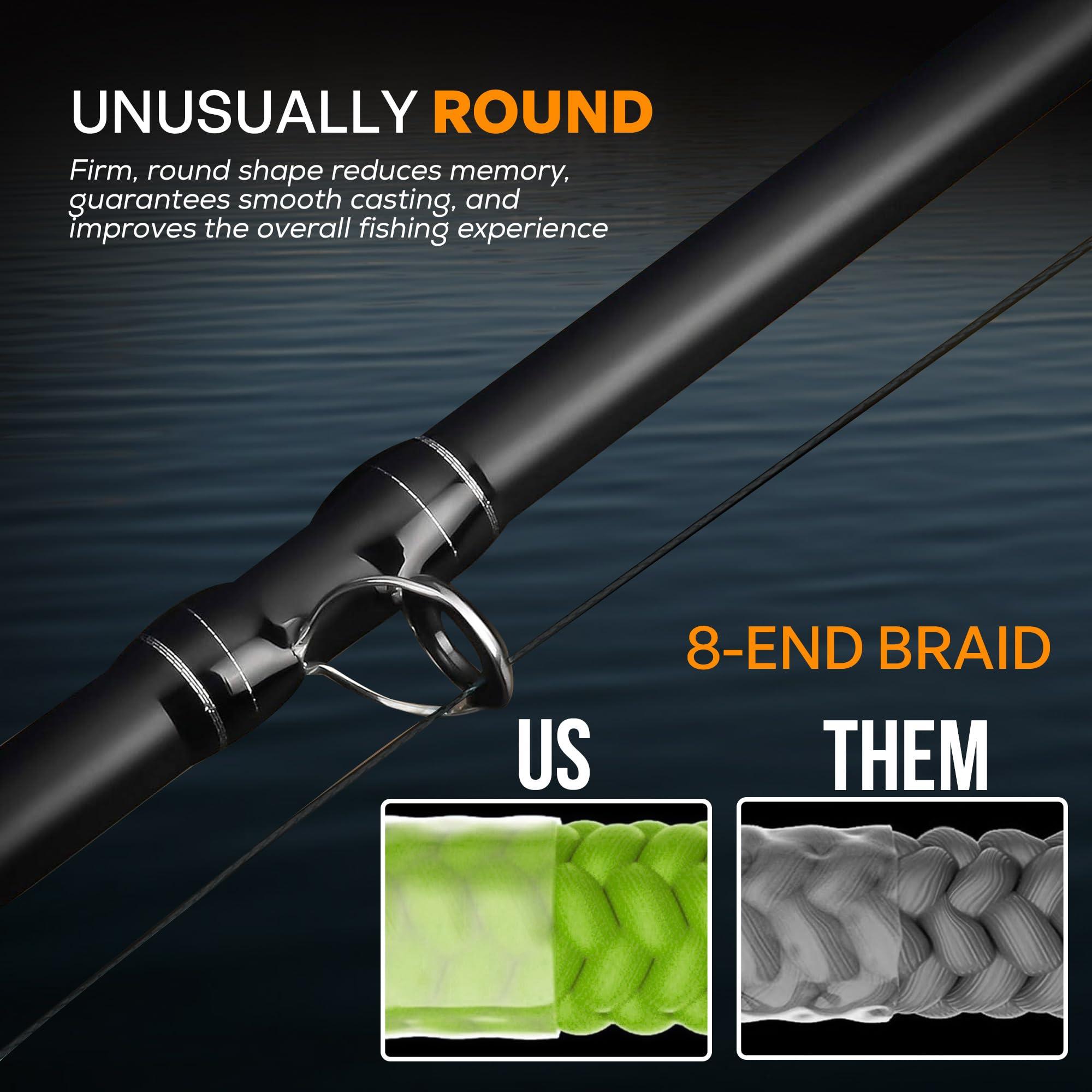 FINS FINS Infinity Braid - USA Made - Silky Smooth 8-End Jet Black Braided Fishing Line for Superior Casting and Quiet Performance in Guides - 1500 Yds - 65 lb