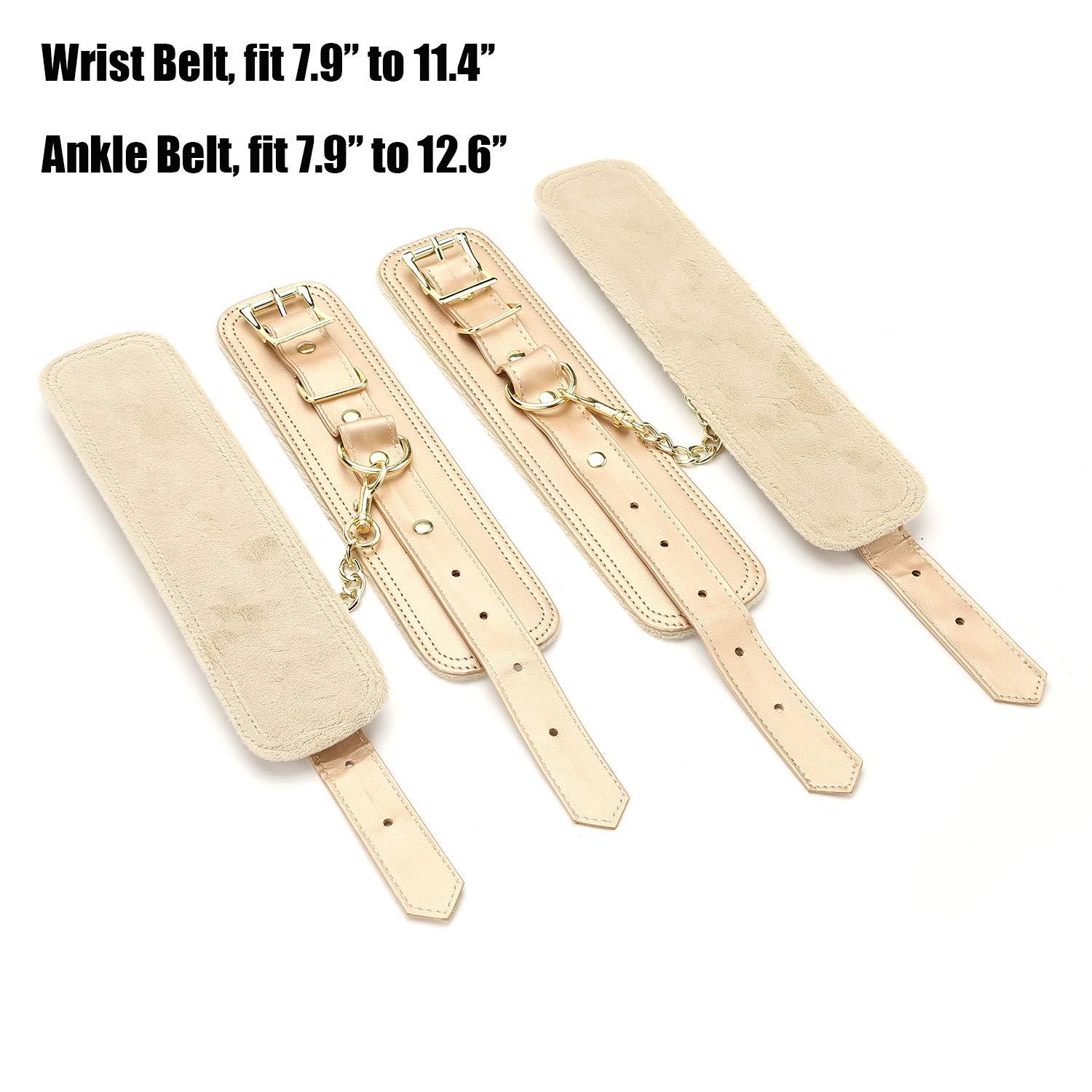 EXREIZST EXREIZST Expandable Silver Spreader Bar Set with 4 Blue Soft Fur Leather Straps Adjustable Exercise Sports Fitness Training Tool Kit