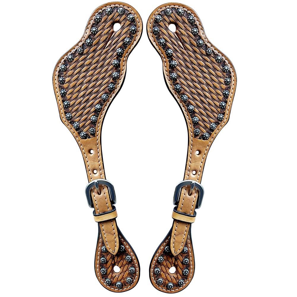 BAR H EQUINE BAR H EQUINE Leather Spurs Straps for Adults Western Womens Spur Straps for Horse Riding, Barrel Racing, Show, and Rodeo | Spur Strap | Spur Straps for Adult and Women
