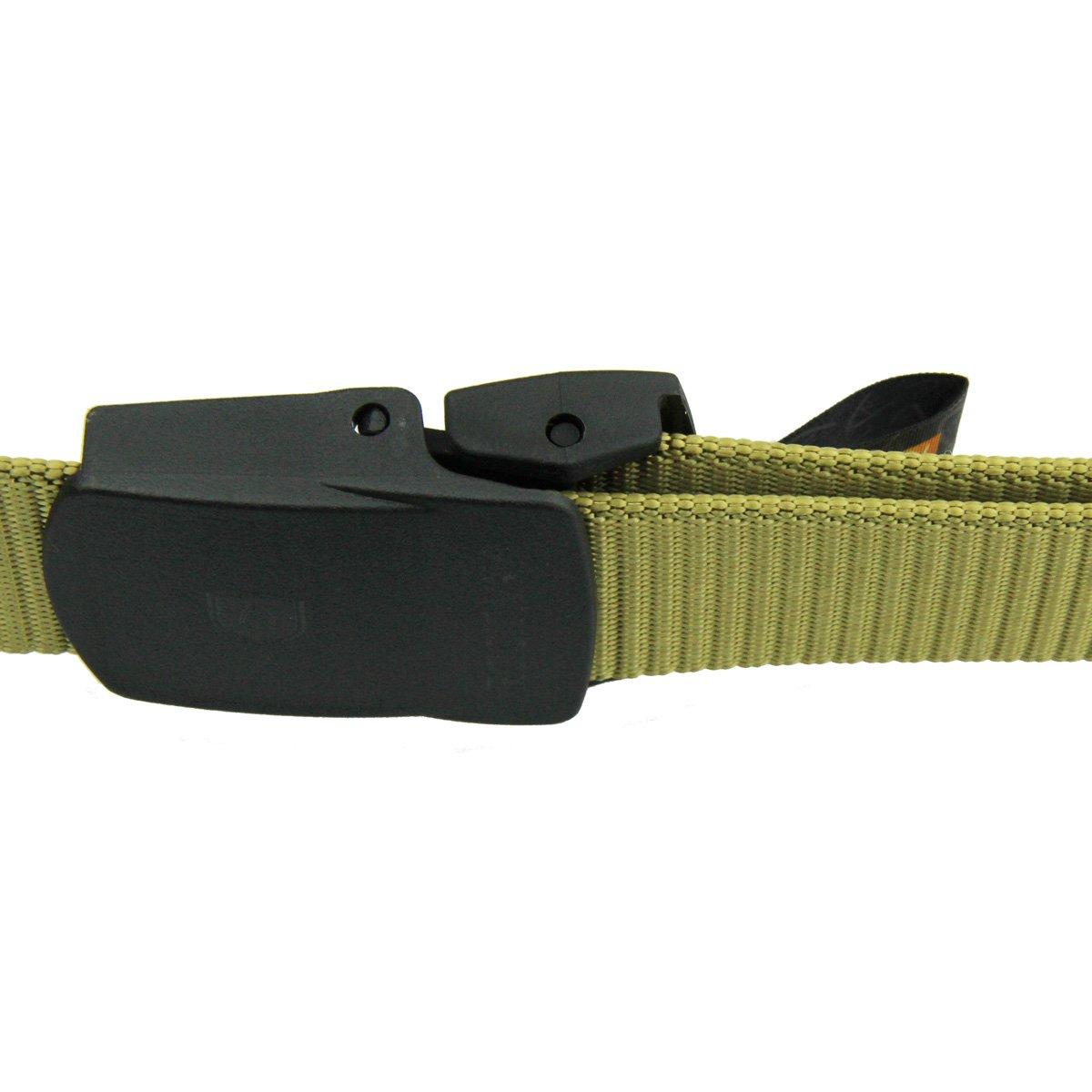 Rockway Rockway Men's Nylon Webbed Belt with YKK Dupont Plastic Buckle, Nickel Free Airport Friendly Khaki (X-Large)