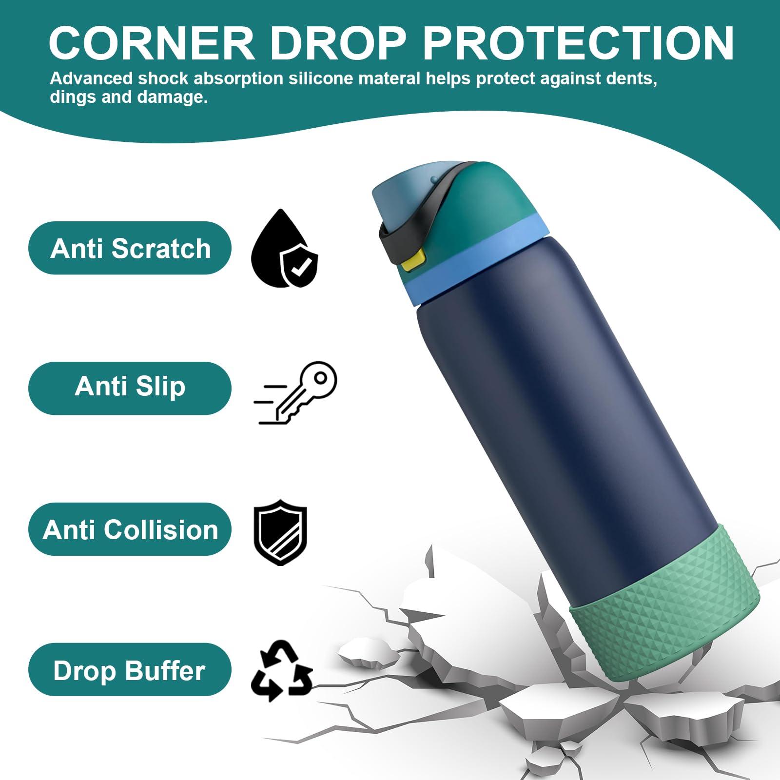 yoelike yoelike Silicone Water Bottle Boot for Owala 40 oz, 2PCS Anti-Slip Protective Sleeve for FreeSip/Twist/Flip, Watter Bottle Accessories, Bottom Bumper Cover, Dishwasher Safe, BPA Free