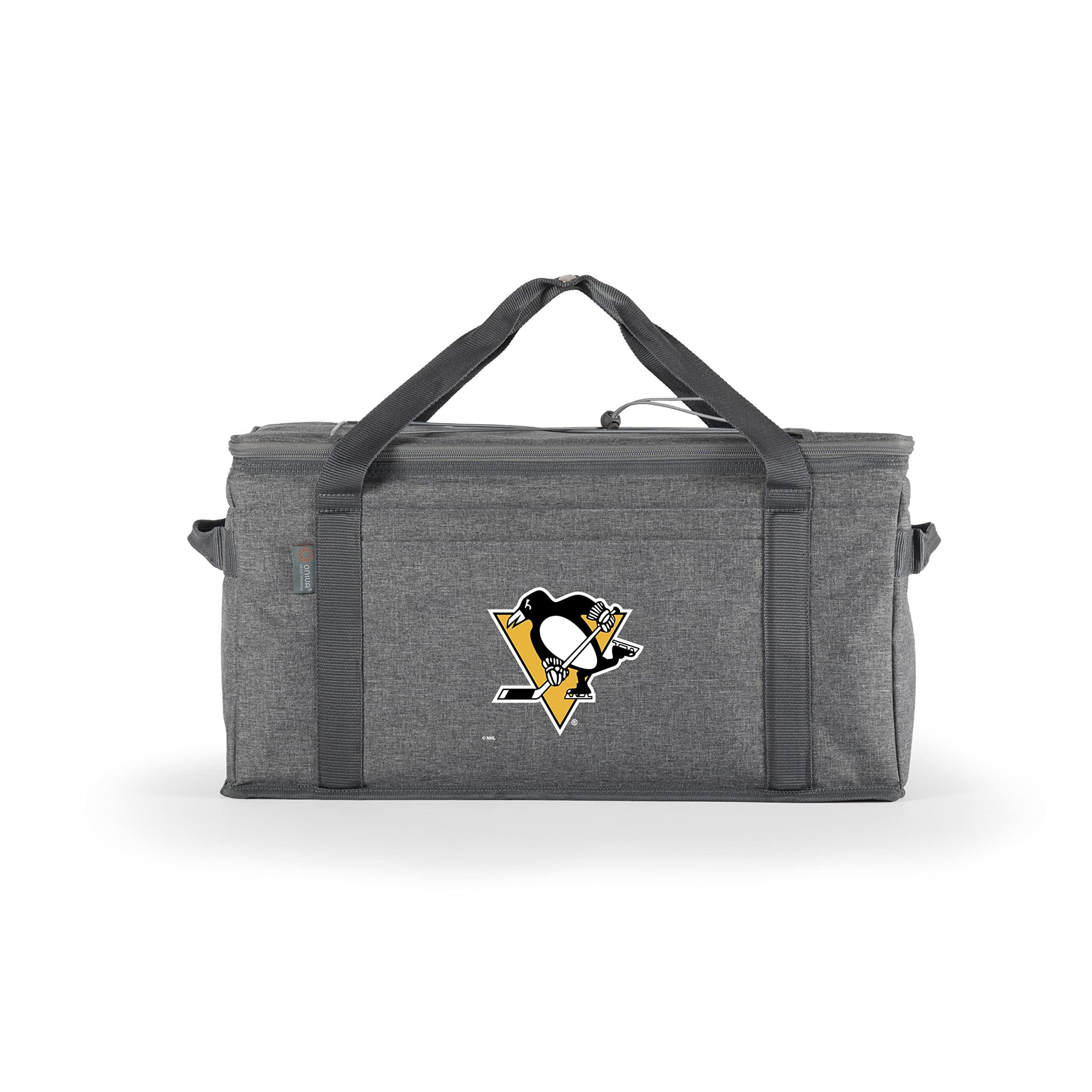 PICNIC TIME PICNIC TIME NHL Pittsburgh Penguins 64 Can Collapsible Cooler, Large Insulated Soft Cooler Bag, Portable Beach Cooler with Shoulder Strap, (Heathered Gray)