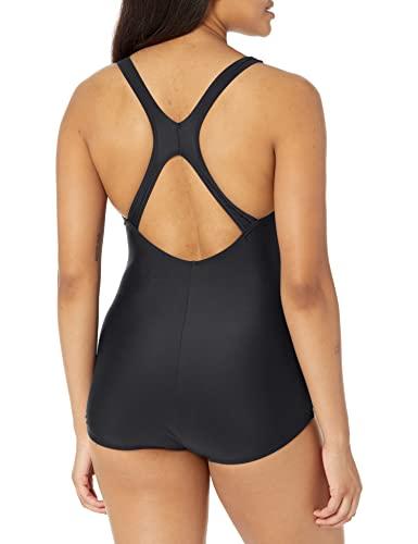 Speedo speedo Women's Swimsuit One Piece PowerFlex Princess Seam Ultraback Conservative Cut,speedo Black,8