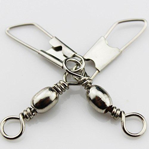 Luengo Luengo 100pcs #6 Solid Fishing Swivel Snaps Hook Connector Barrel Bearing with Welded Rings Stainless Steel +A