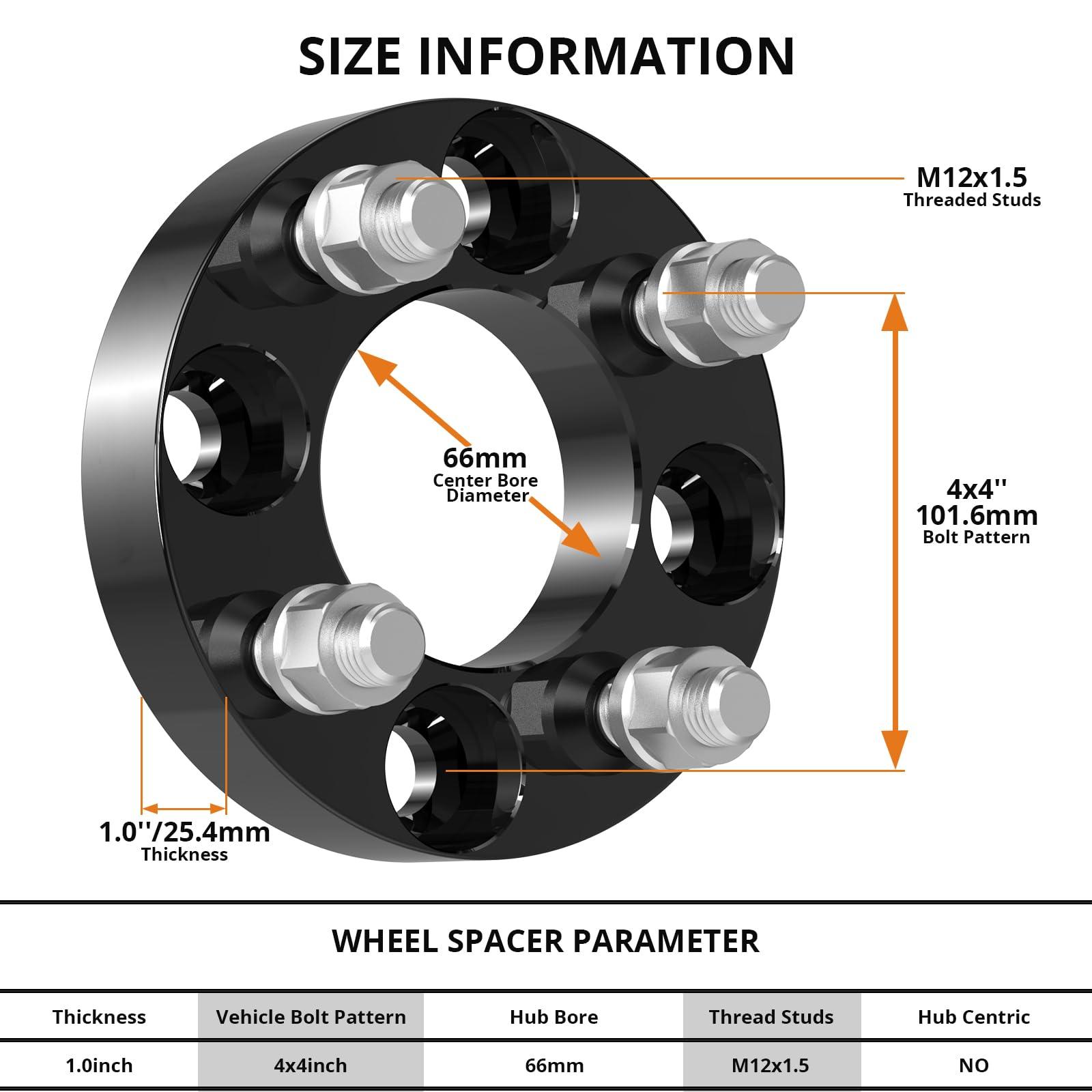 MERXENG MERXENG 1 inch Golf Cart Wheel Spacers,2 Pcs 4x4 to 4x4 Wheel Spacers fits EZ GO Fits EZGO Fits Club Car Golf Cart 25mm Overall Width