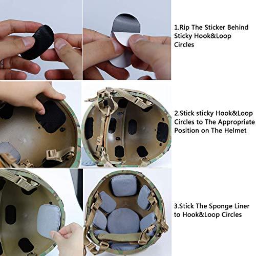 AOUTACC AOUTACC Universal Airsoft Helmet Pads, Helmet Replacement Foam Padding Kits Set Accessories Mats for Fast/Mich/ACH/USMC/PASGT Helmet (Memory Foam, Light Gray)