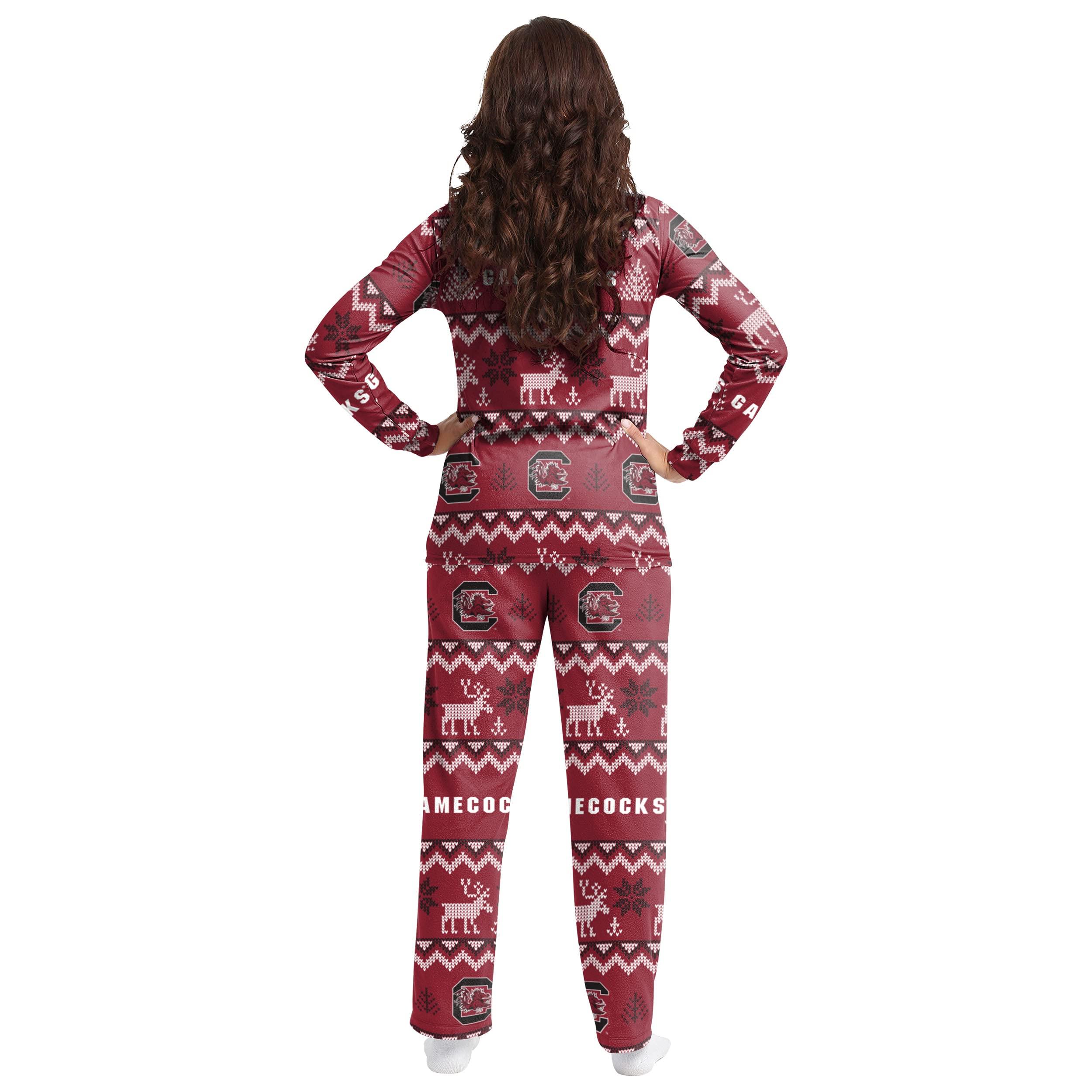 FOCO FOCO Women\'s NCAA College Team Matching Set Family Pajamas, Holiday Ugly Pattern, X-Large