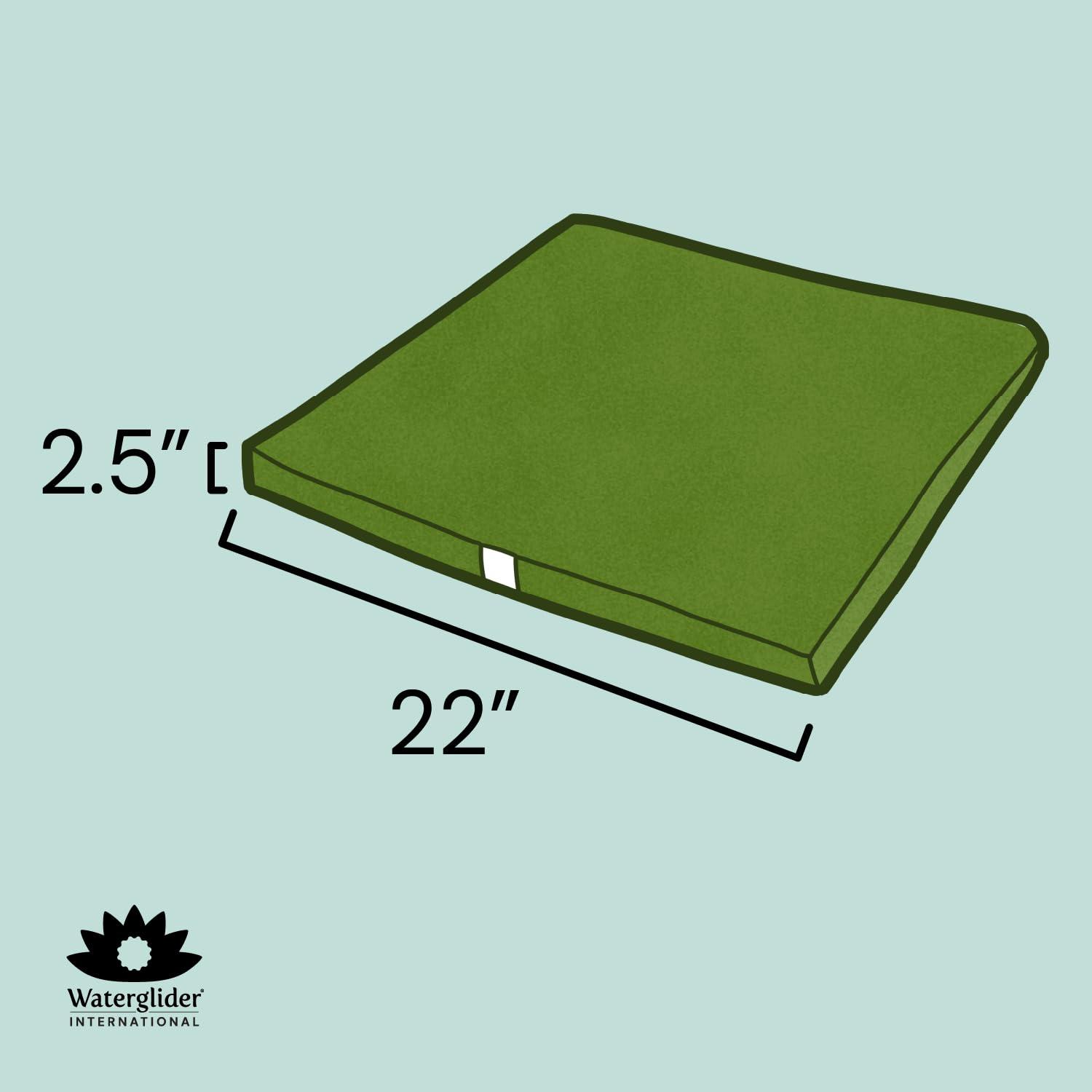 Waterglider International Waterglider International Zabuton, Eclipse line, Buckwheat Filled Meditation Cushion, 23" x 23" Avocado Green