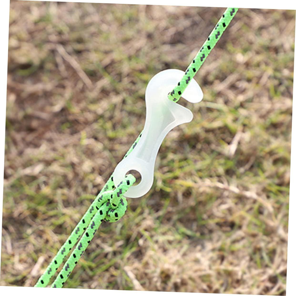 balacoo balacoo 10pcs Tent Rope Buckle Tent Adjustable Buckles Outdoor Teepee Camping Rope Tightener Wear- Resistant Rope Buckles Tent Spring Buckle Guy Lines Regulator White Plastic Fluorescence, 6.3x2.5cm