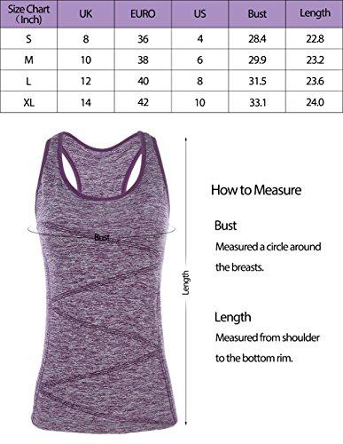 DISBEST Disbest Yoga Tank Top, Women\'s Performance Stretchy Quick Dry Sports Workout Running Top Vest with Removable Pads