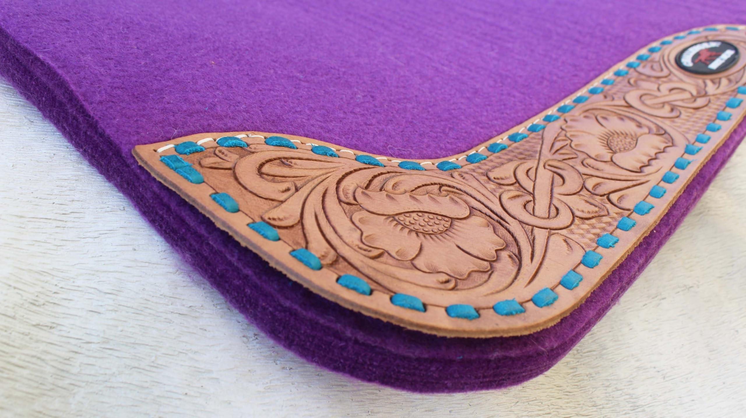 CHALLENGER CHALLENGER Horse Saddle PAD Western Contoured Wool Felt Moisture Wicking Purple 39RT04PR