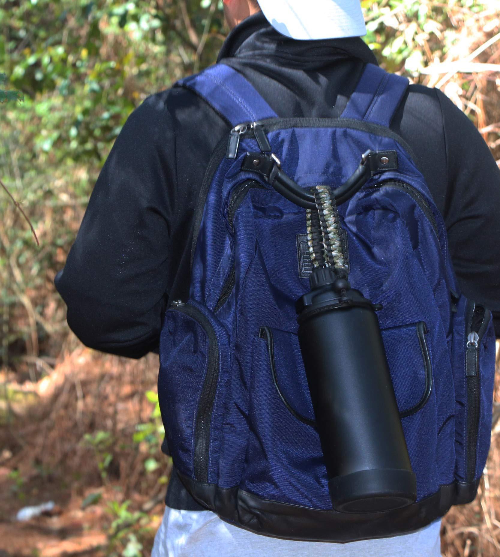 One MissionX One MissionX Paracord Handle Compatible with Yeti Rambler 36oz 26oz 18oz 12oz 46oz Water Bottles, Durable Carrier Strap - Holder(Ocean Blue)