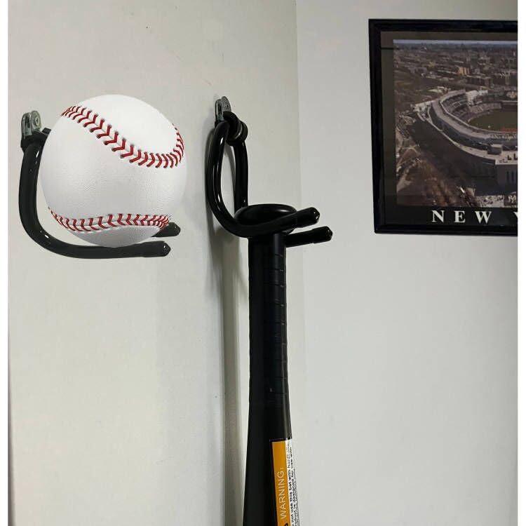 AUXPhome AUXPhome 4Pack Baseball bat Stand Baseball Holders Storage hanger Rack, Wall Mounted Sports Memorabilia and Collectibles bracket for Baseball bat and Balls Display for Sports Lover,No Ball & Bat