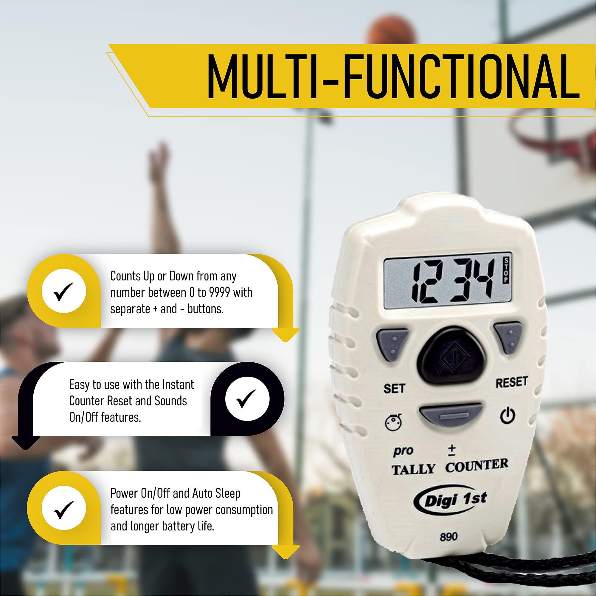 Digi 1st Digi 1st TC-890 Digital Tally Counter, Electronic Up Down Clicker Counter, Add/Subtract People Counter, Handheld Pitch Counter for Golf, Lap & Knitting (1-Pack)