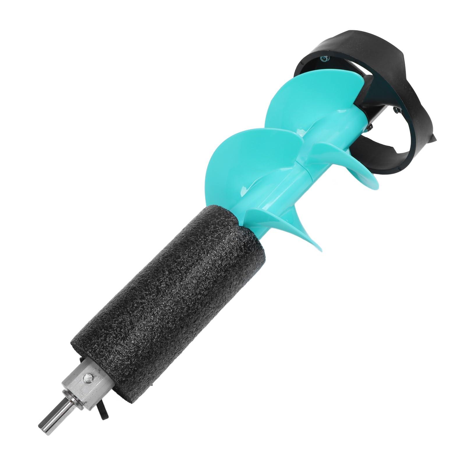 Garosa Power Head Ice Auger 6 Inch Diameter Manual Hand Drill for Ice Fishing - 17.7 Inch Long Nylon Auger Bit with Positioner for Ice Drilling Burrowing