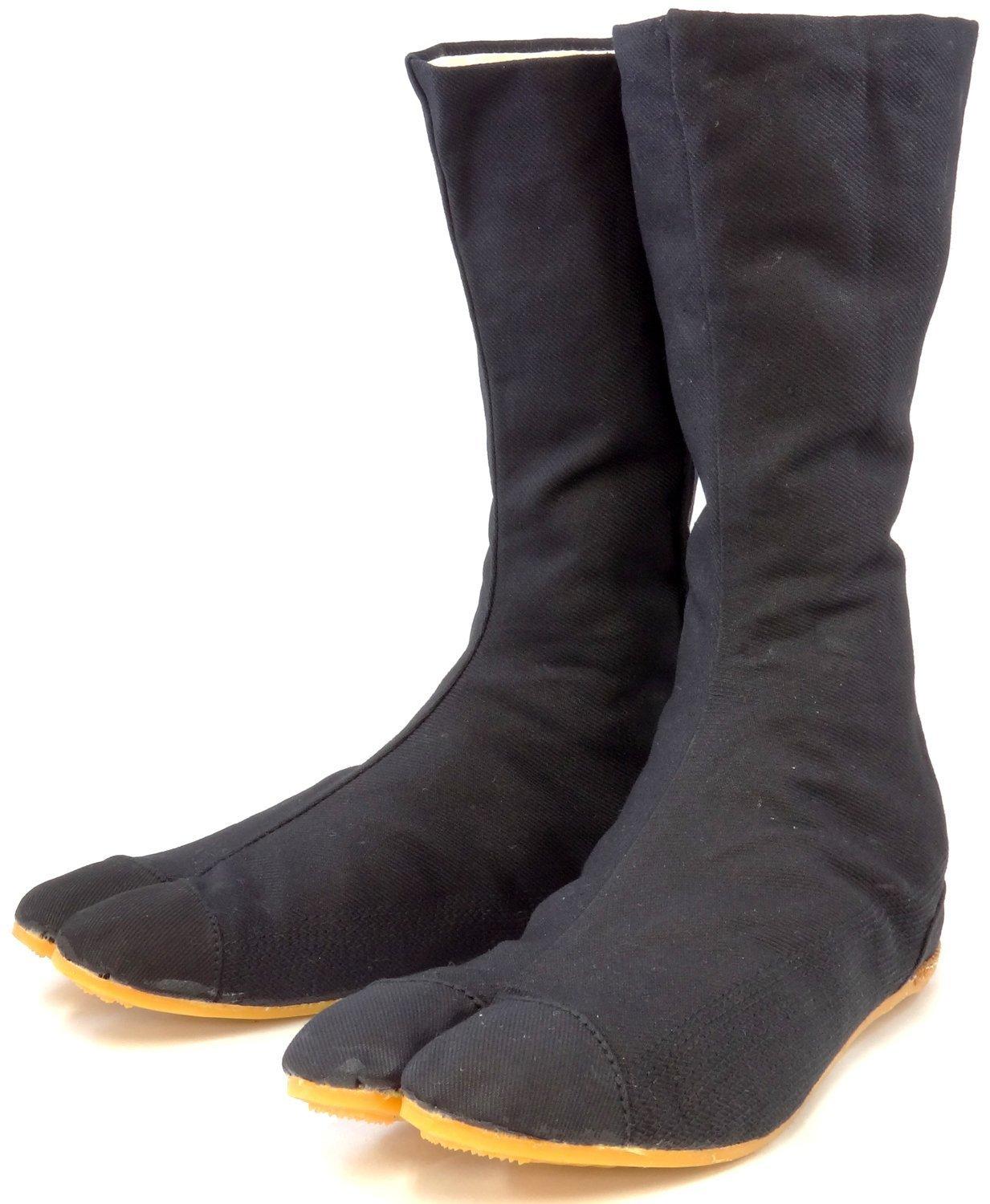 Rikio Ninja Shoes, Jikatabi, Rikkio Tabi Boots(US 5~12) Black/White!! +Travel Bag (US 12 (30cm), Black)